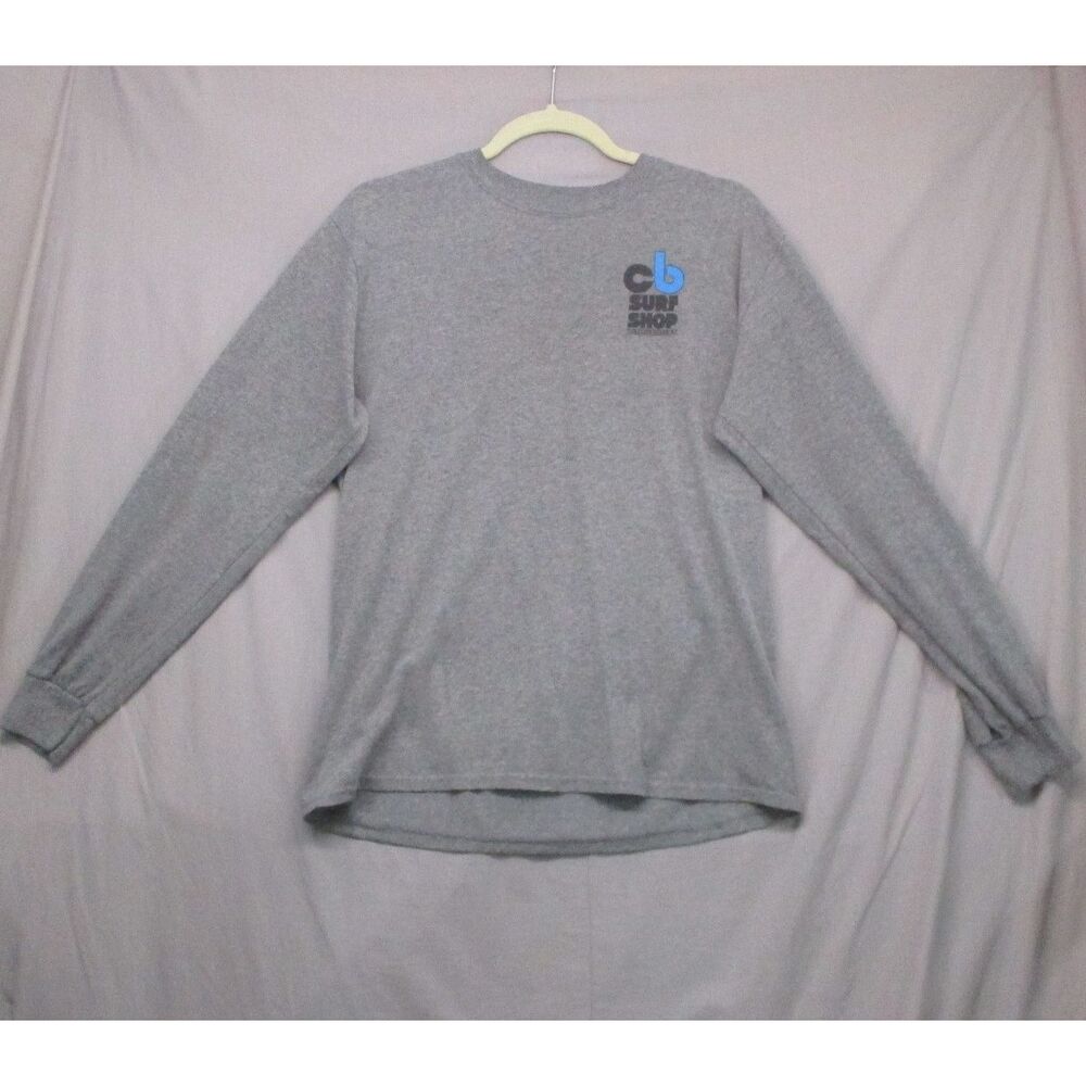 Gildan CB Surf Shop Gray Logo Long Sleeve Unisex Shirt‎ Size M